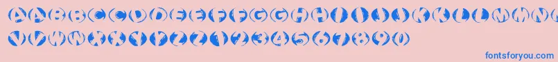 Woodcuttedcapsinversfs Font – Blue Fonts on Pink Background