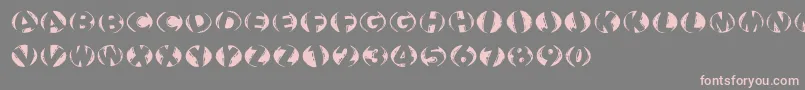 Woodcuttedcapsinversfs Font – Pink Fonts on Gray Background