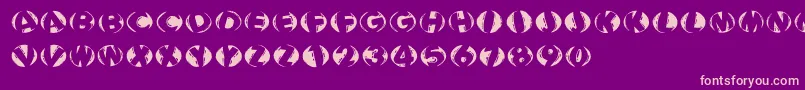 Woodcuttedcapsinversfs Font – Pink Fonts on Purple Background