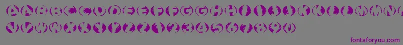 フォントWoodcuttedcapsinversfs – 紫色のフォント、灰色の背景