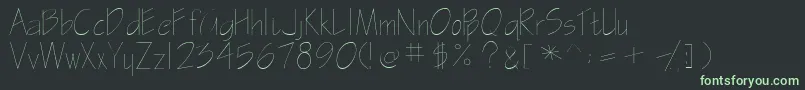 フォントGasparillassk – 黒い背景に緑の文字