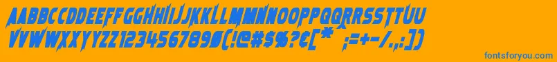 LaserRodBoldItalic Font – Blue Fonts on Orange Background