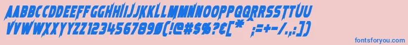 LaserRodBoldItalic Font – Blue Fonts on Pink Background