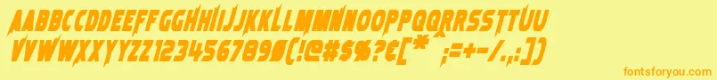 LaserRodBoldItalic Font – Orange Fonts on Yellow Background
