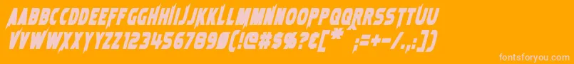 Шрифт LaserRodBoldItalic – розовые шрифты на оранжевом фоне