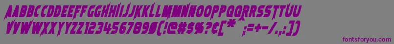 フォントLaserRodBoldItalic – 紫色のフォント、灰色の背景