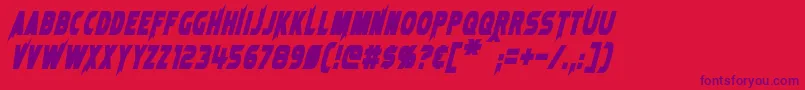 LaserRodBoldItalic Font – Purple Fonts on Red Background