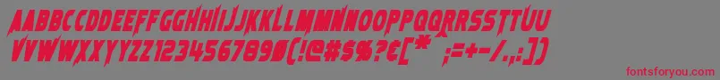 LaserRodBoldItalic Font – Red Fonts on Gray Background