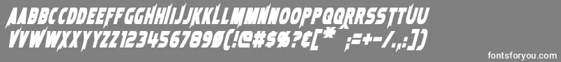 LaserRodBoldItalic-Schriftart – Weiße Schriften auf grauem Hintergrund