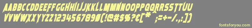 LaserRodBoldItalic-fontti – keltaiset fontit harmaalla taustalla