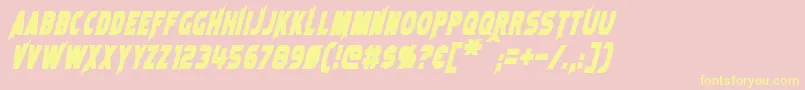 LaserRodBoldItalic Font – Yellow Fonts on Pink Background