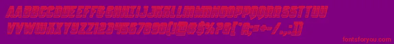 Antilleschromeital-Schriftart – Rote Schriften auf violettem Hintergrund