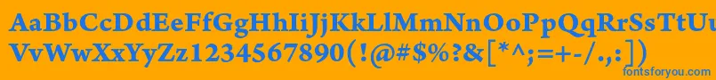 ArnoproBoldcaption Font – Blue Fonts on Orange Background