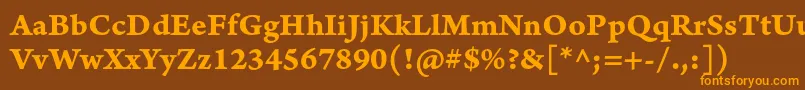 ArnoproBoldcaption Font – Orange Fonts on Brown Background