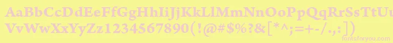 ArnoproBoldcaption Font – Pink Fonts on Yellow Background