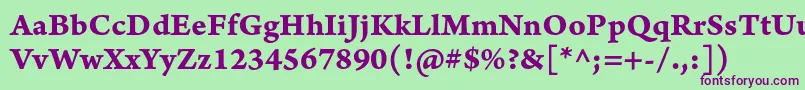 ArnoproBoldcaption Font – Purple Fonts on Green Background