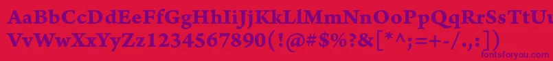 Czcionka ArnoproBoldcaption – fioletowe czcionki na czerwonym tle