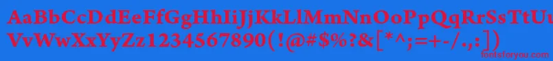 ArnoproBoldcaption Font – Red Fonts on Blue Background