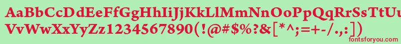 ArnoproBoldcaption Font – Red Fonts on Green Background