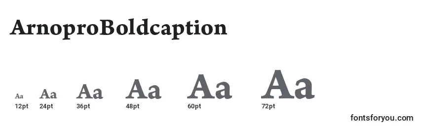 Размеры шрифта ArnoproBoldcaption