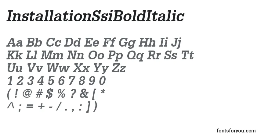 Czcionka InstallationSsiBoldItalic – alfabet, cyfry, specjalne znaki