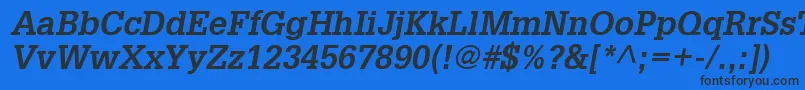 InstallationSsiBoldItalic Font – Black Fonts on Blue Background