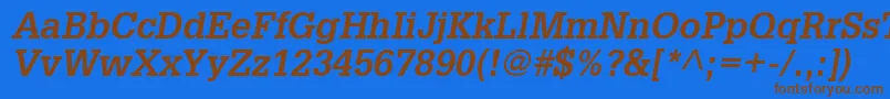 Más sobre la fuente InstallationSsiBoldItalic fuente InstallationSsiBoldItalic – Fuentes Marrones Sobre Fondo Azul