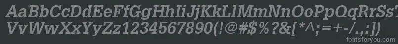 フォントInstallationSsiBoldItalic – 黒い背景に灰色の文字