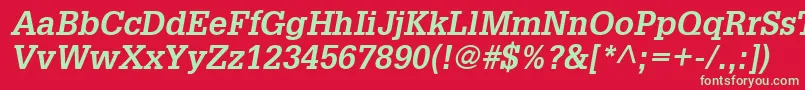 InstallationSsiBoldItalic Font – Green Fonts on Red Background