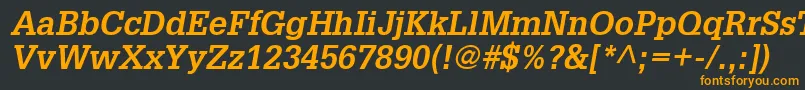 フォントInstallationSsiBoldItalic – 黒い背景にオレンジの文字