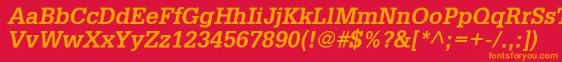 フォントInstallationSsiBoldItalic – 赤い背景にオレンジの文字