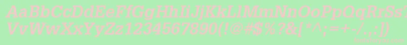 InstallationSsiBoldItalic Font – Pink Fonts on Green Background