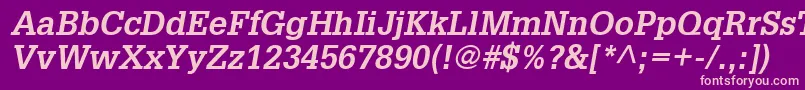 InstallationSsiBoldItalic Font – Pink Fonts on Purple Background