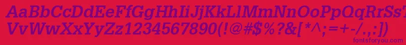 InstallationSsiBoldItalic Font – Purple Fonts on Red Background