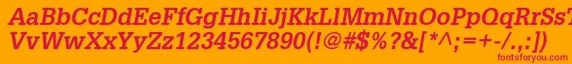 InstallationSsiBoldItalic Font – Red Fonts on Orange Background