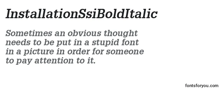 InstallationSsiBoldItalic Font