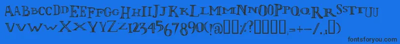 LolivierIrregular Font – Black Fonts on Blue Background