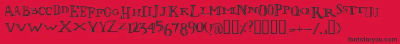 LolivierIrregular Font – Black Fonts on Red Background