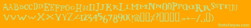 LolivierIrregular Font – Green Fonts on Orange Background