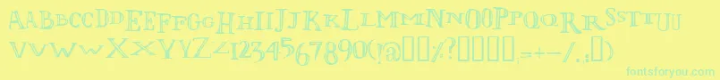 LolivierIrregular Font – Green Fonts on Yellow Background