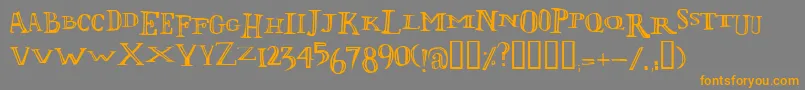 LolivierIrregular-fontti – oranssit fontit harmaalla taustalla