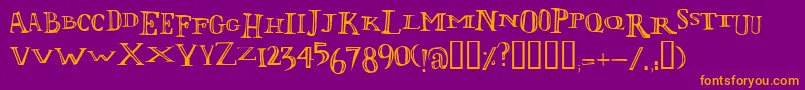 LolivierIrregular Font – Orange Fonts on Purple Background
