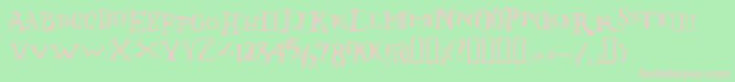 LolivierIrregular Font – Pink Fonts on Green Background