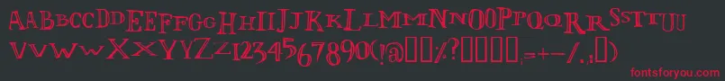 LolivierIrregular Font – Red Fonts on Black Background