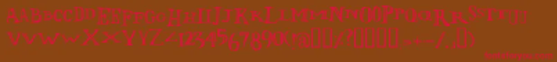 LolivierIrregular Font – Red Fonts on Brown Background