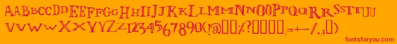 LolivierIrregular Font – Red Fonts on Orange Background