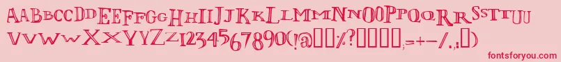 LolivierIrregular Font – Red Fonts on Pink Background