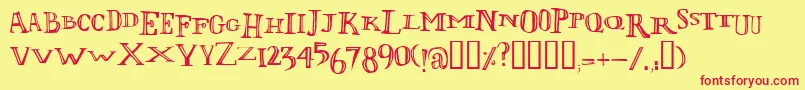 LolivierIrregular Font – Red Fonts on Yellow Background