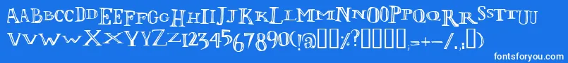 LolivierIrregular Font – White Fonts on Blue Background