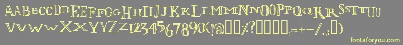 LolivierIrregular Font – Yellow Fonts on Gray Background